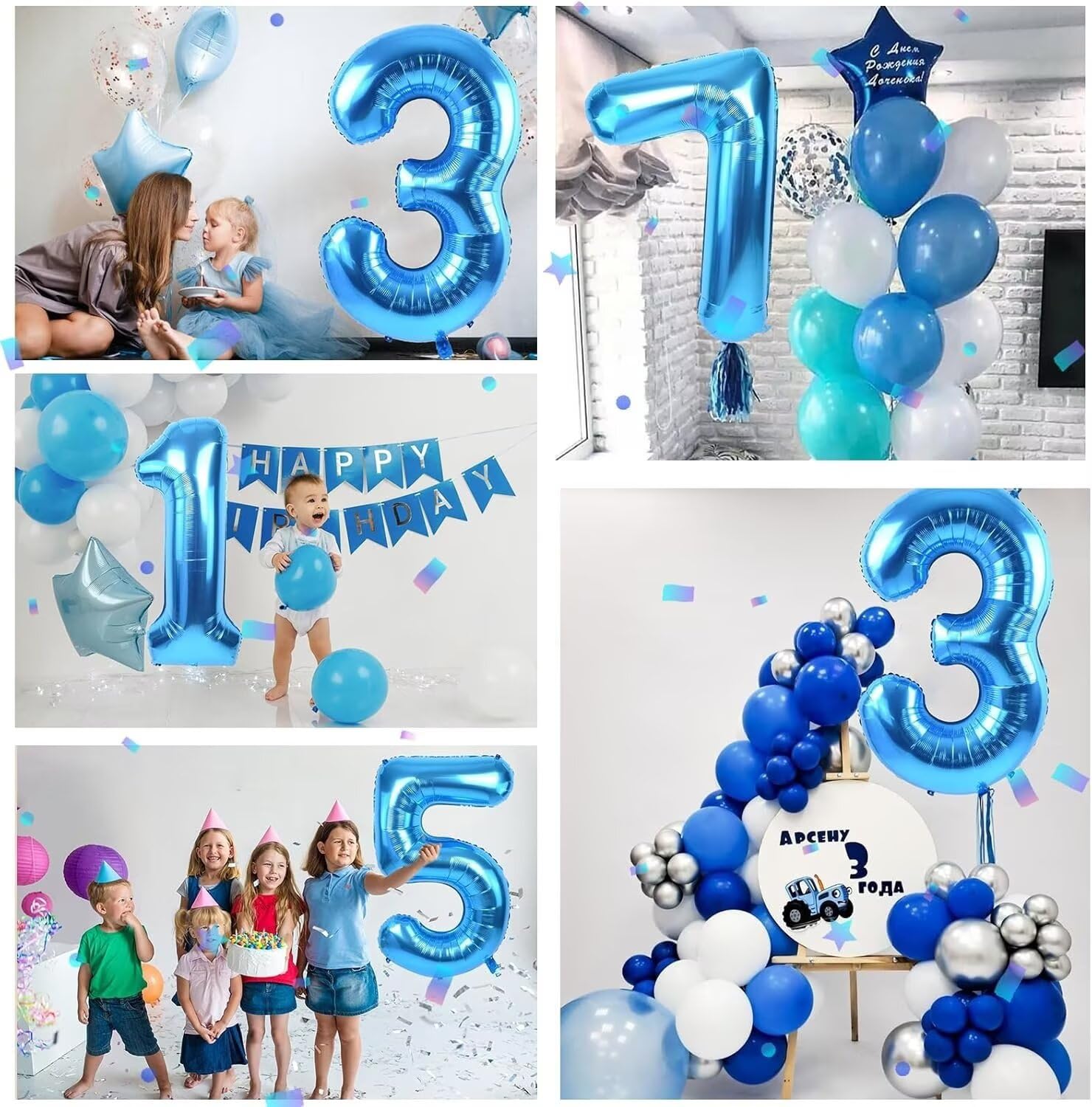 LVMOQIQIU 40-inch blue balloon enhancing photo backgrounds