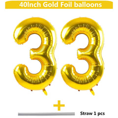 LVMOQIQIU gold foil balloon closeup reveals the premium tear-resistant coating and bright shine.