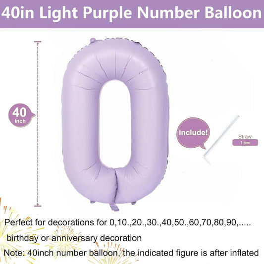 LVMOQIQIU purple 0-number balloon with matte finish adds elegant color to venues.