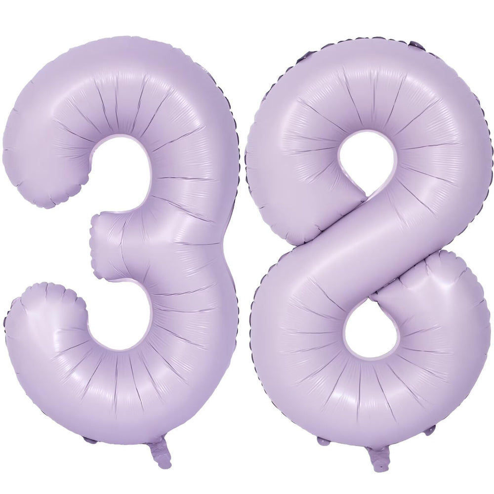 LVMOQIQIU purple 38 foil balloon in 40-inch size for bold birthday decor.