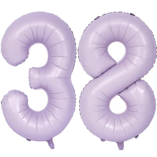 LVMOQIQIU purple 38 foil balloon in 40-inch size for bold birthday decor.