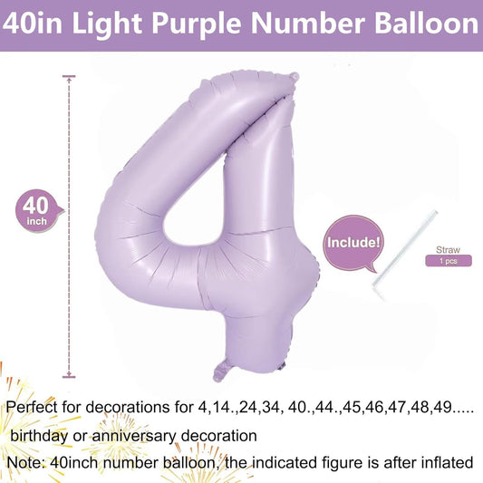 LVMOQIQIU purple 4-number balloon side view ideal for photo setups.