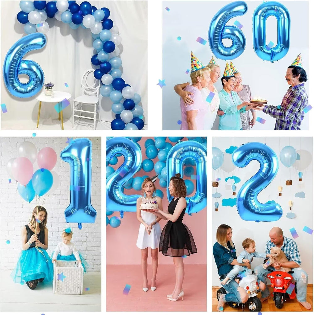 LVMOQIQIU self-sealing blue 13 foil balloons simplify setup.