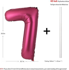 LVMOQIQIU wine-red 37-number foil balloon ideal for birthdays