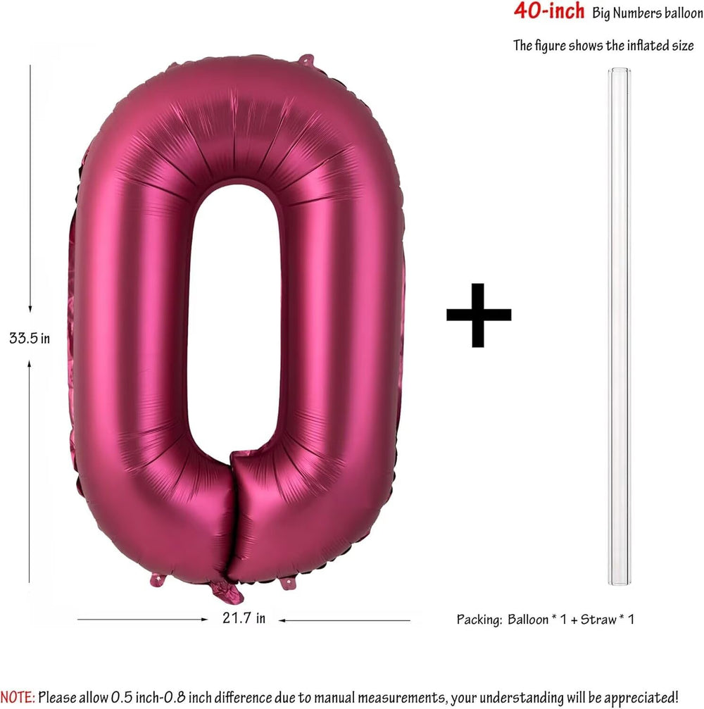 LVMOQIQIU burgundy 70 foil balloon, perfect centerpiece for birthdays and anniversaries.