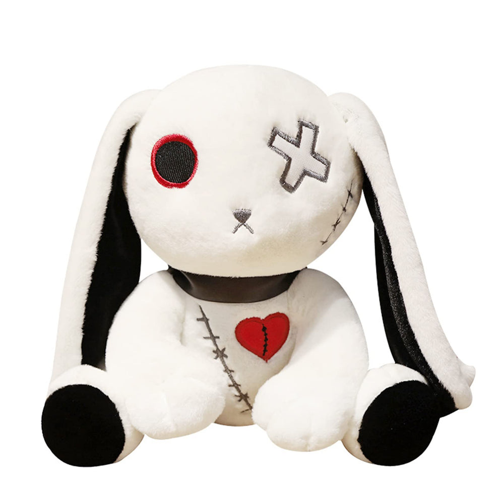 LVQING rabbit plush doll standing white front view shows soft texture for safe play and decor