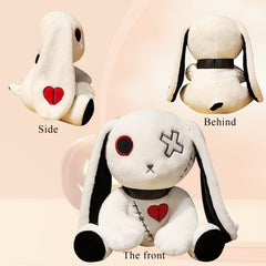 LVQING rabbit plush doll closeup reveals detailed stitching and plush softness