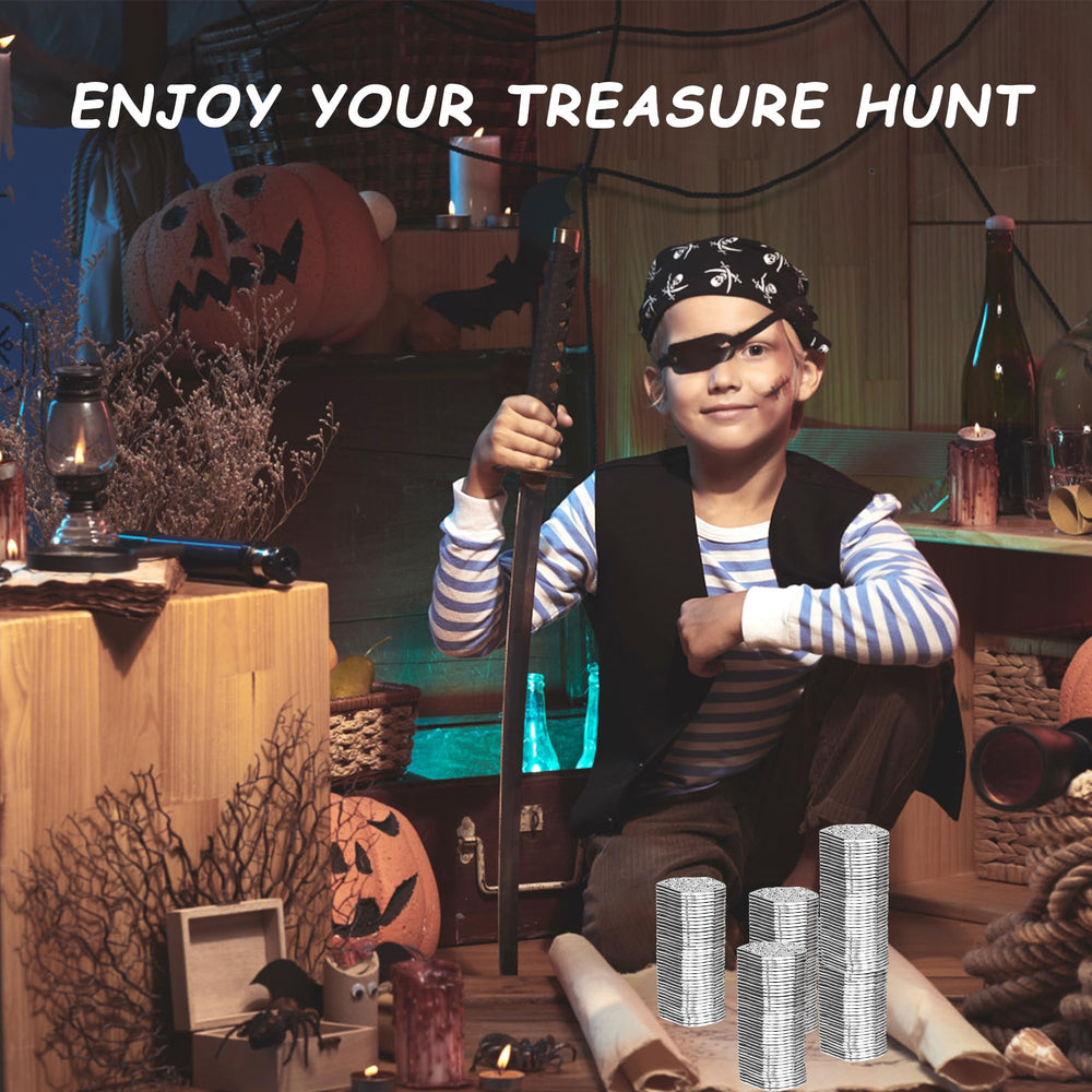 LVYOUIF party decorations with silver pirate coins for add-on flair.