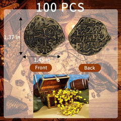 LVYOUIF bronze pirate coins nestled in a treasure chest for pretend treasure hunts.
