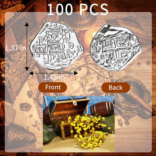 LVYOUIF silver treasure coins with realistic pirate look for pretend adventures.