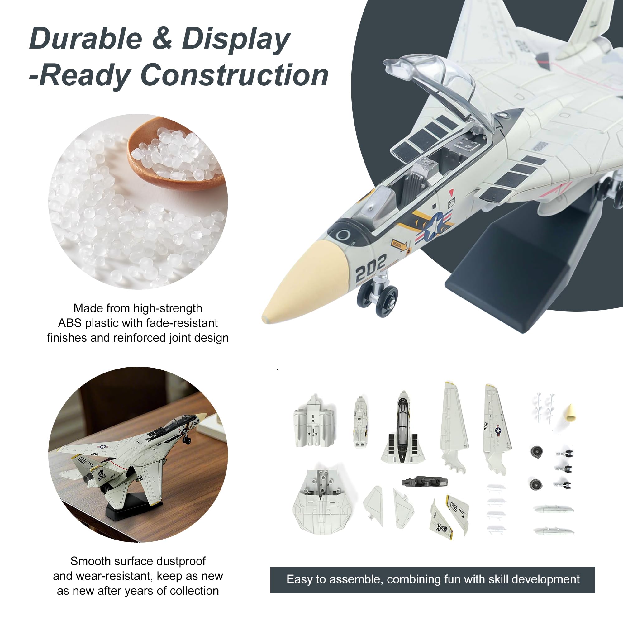Lwjhzywl F-14 Tomcat model with weathered navy paint for authenticity