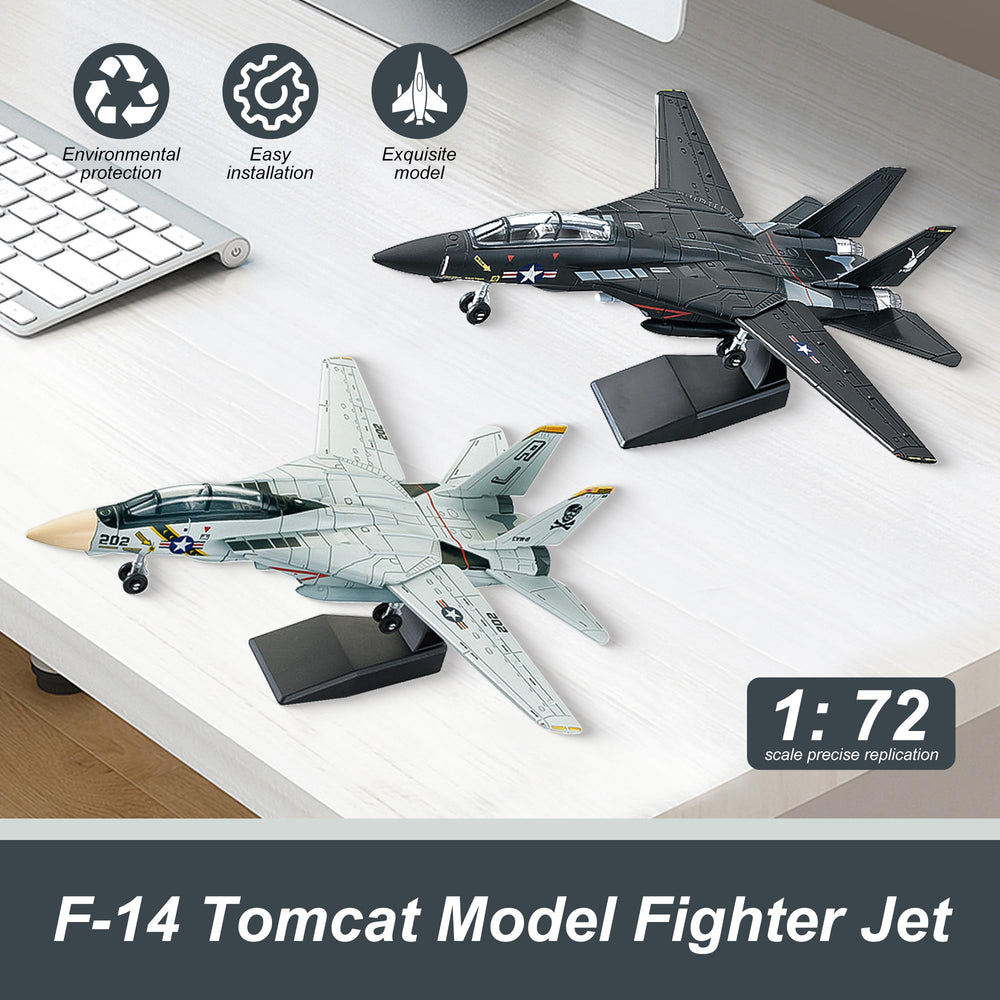 Lwjhzywl F-14 Tomcat model detailed wings for display realism