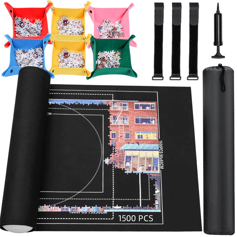 Lwoeo Jigsaw Puzzle Mat Roll Up top view showing smooth surface for precise placement