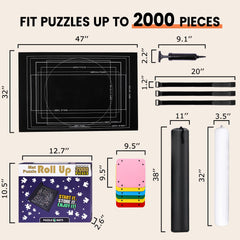 Lwoeo Jigsaw Puzzle Mat Roll Up Velcro straps simplify rolling and securing storage.