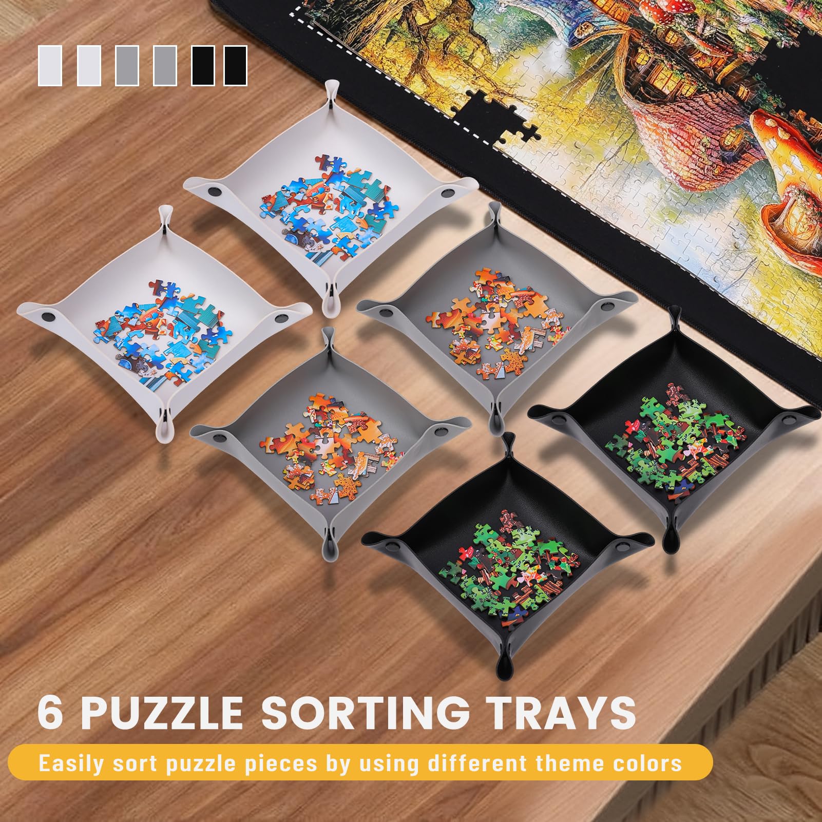 Lwoeo puzzle mat roll up compatible with 1000-piece puzzles
