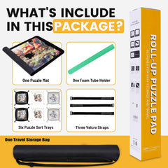 Lwoeo puzzle mat roll up six trays for color and edge sorting