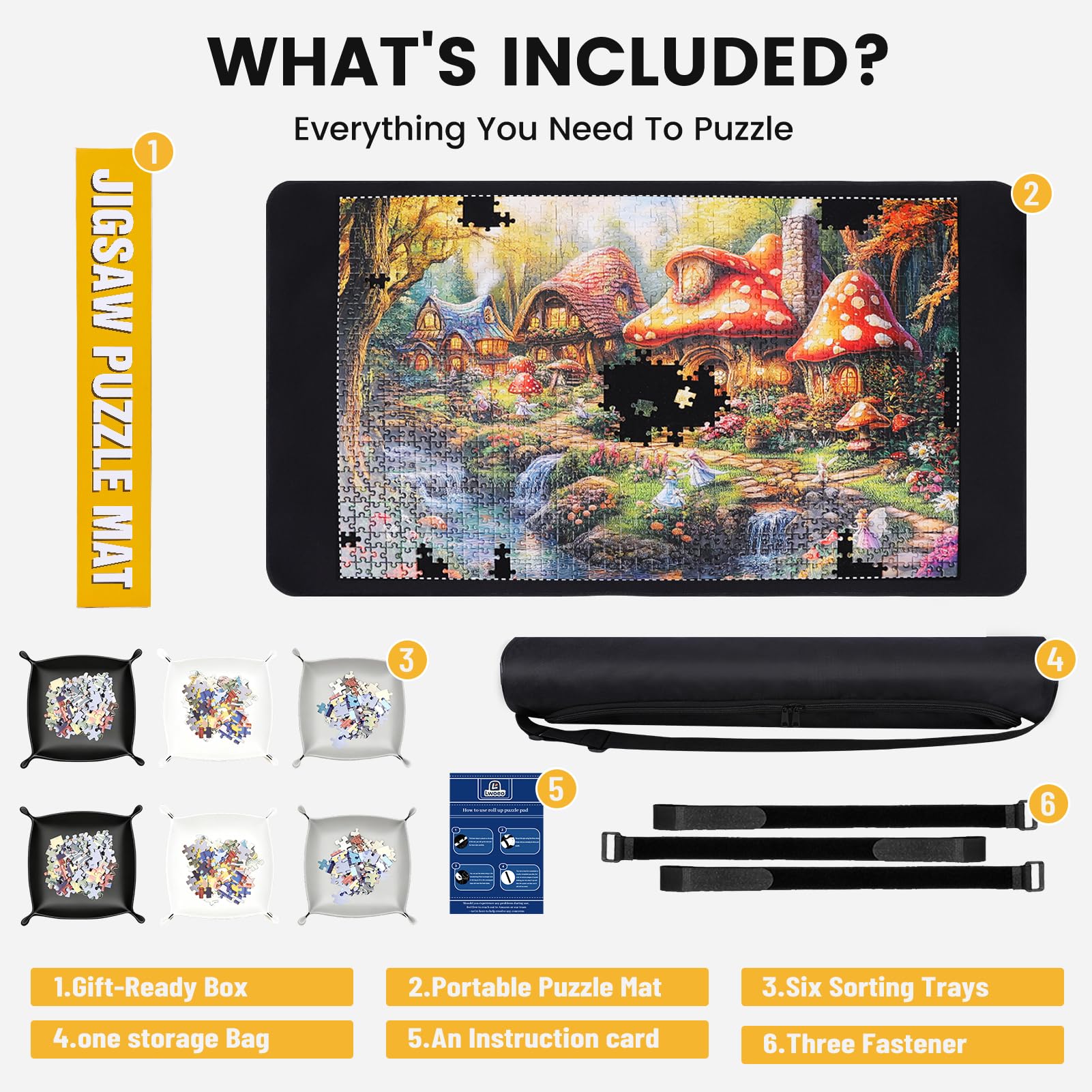 Lwoeo puzzle mat roll up travel bag keeps pieces secure on the go