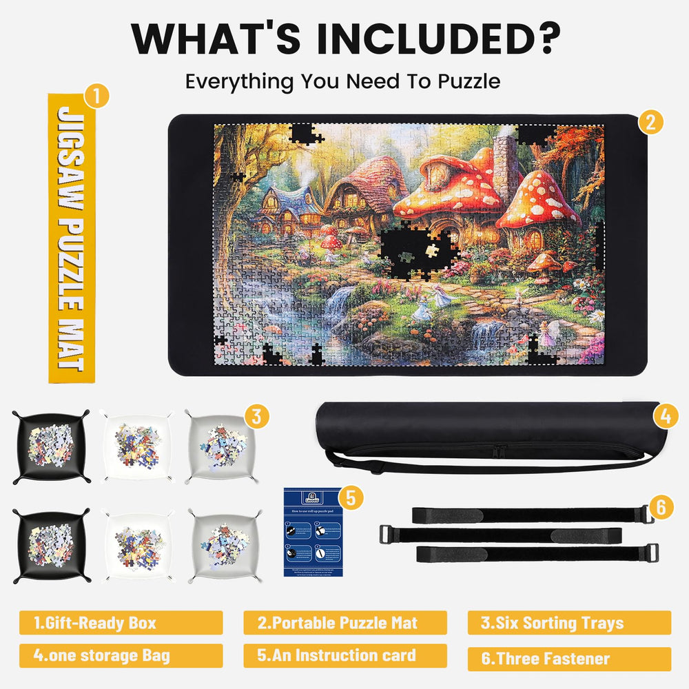 Lwoeo puzzle mat roll up travel bag keeps pieces secure on the go