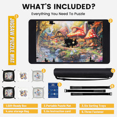 Lwoeo puzzle mat roll up travel bag keeps pieces secure on the go