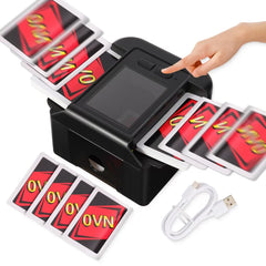 Lxjmcwio rechargeable card shuffler two-decks side view enables quick, quiet game night shuffles