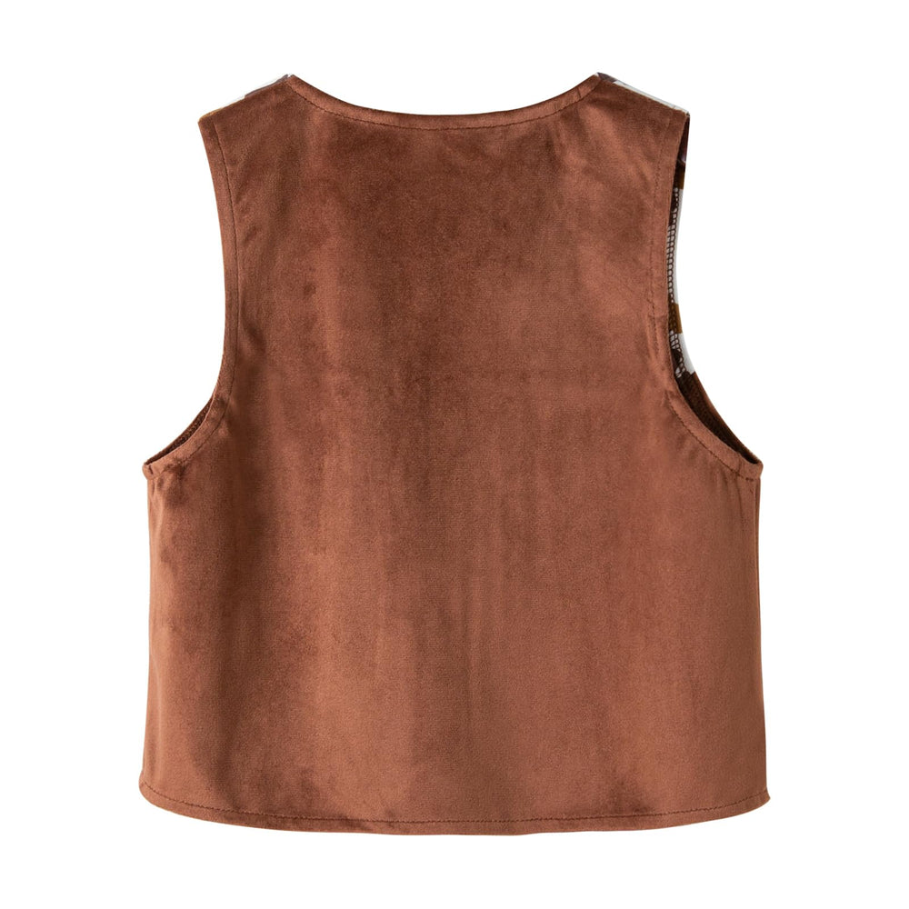 LXKIKMM vest fringe and rope motif add authentic western flair.