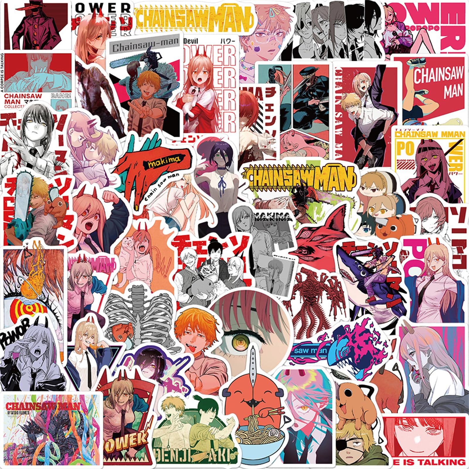 LXYRDHOQPW Chainsaw Man sticker 05 on guitar cases personalize gear with splashy color.