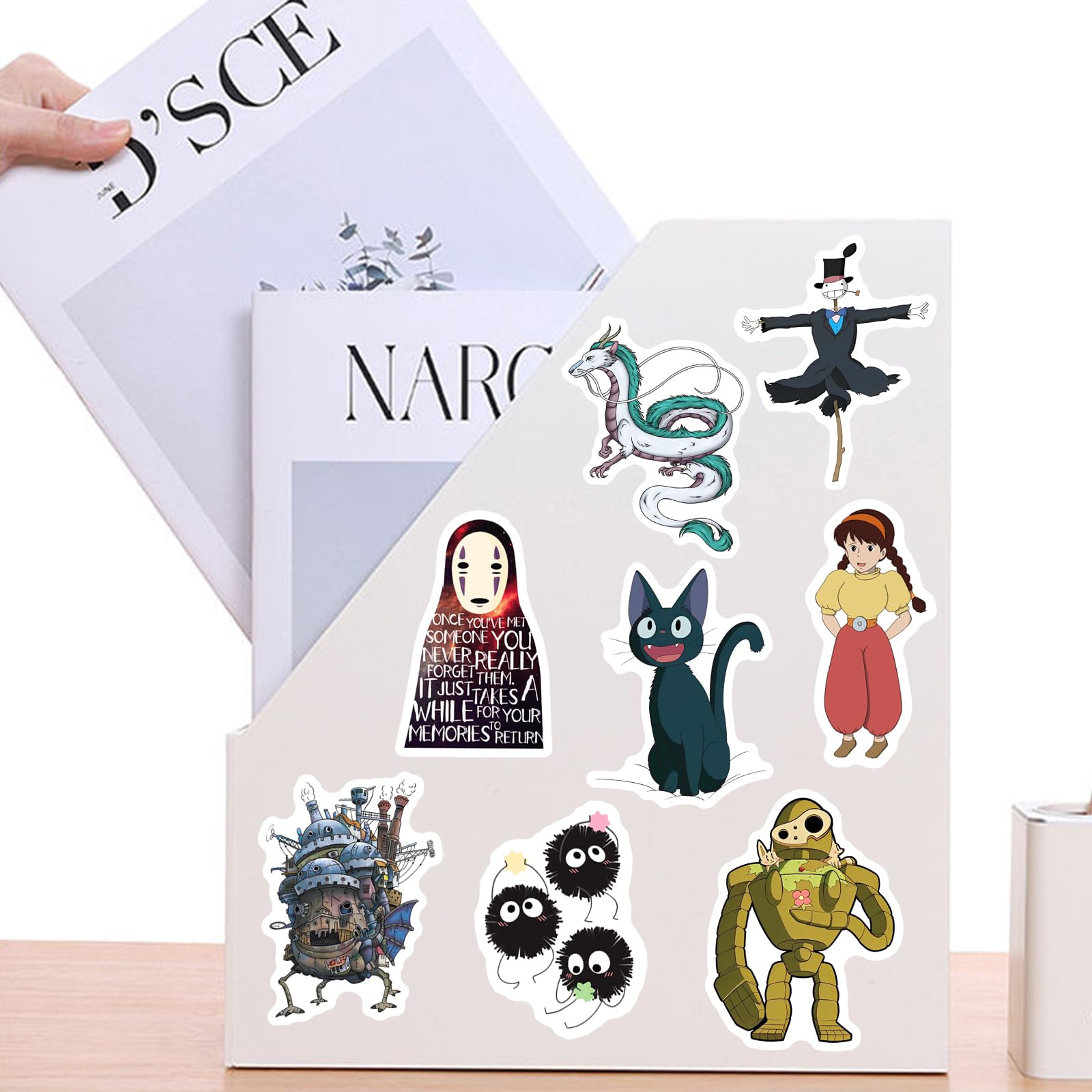 LXYRDHOQPW Hayao Miyazaki stickers on laptop add durable color