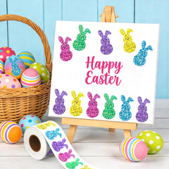 Lxzyu Easy-peel bunny stickers ideal for kids crafts and quick decorating