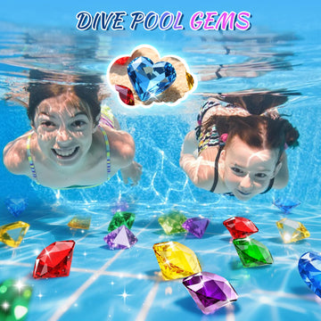Lxzyu pool diving gems heart 40mm pink perfect for family pool games