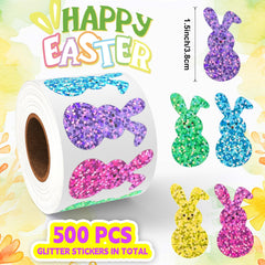 Lxzyu Sparkling bunny design stickers add festive shine to eggs and crafts