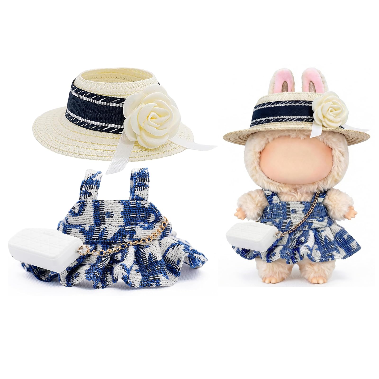 LYBHYQTII 17cm doll clothes blue set for chic styling and display.