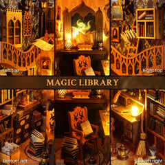 Lycidae LED light booknook illuminating the tiny interior