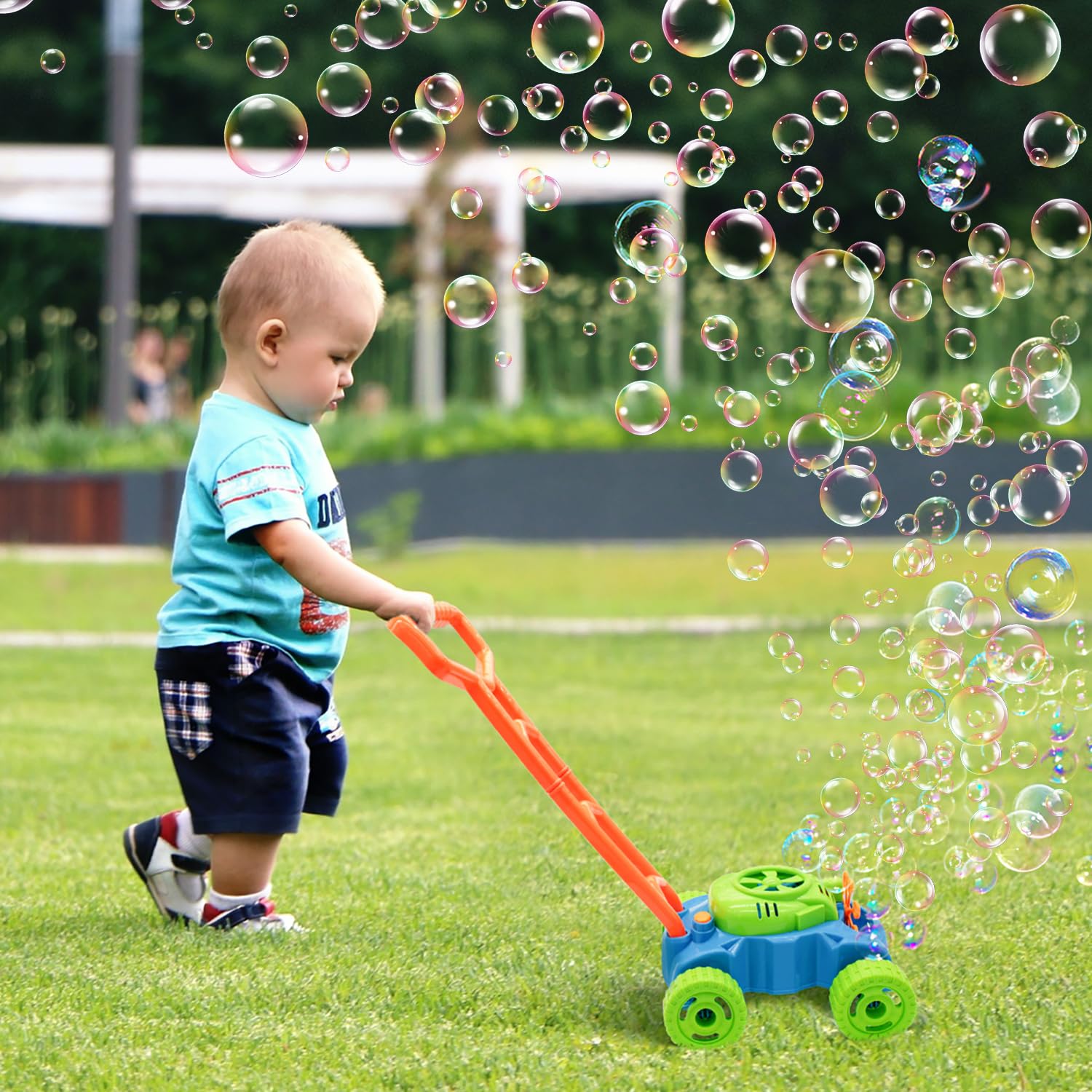 Lydaz child playing outdoors; vivid colors encourage imaginative garden adventures.