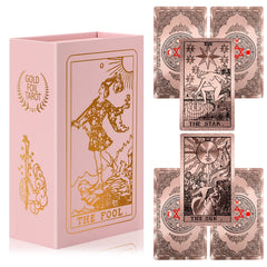LYINGFISH tarot deck with rose gold front pattern, waterproof and durable for beginners