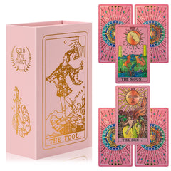LYINGFISH tarot cards for beginners pink deck ideal for intuitive practice and learning the Waite meanings.