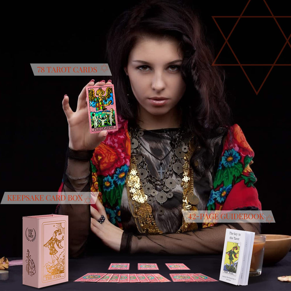 LYINGFISH tarot deck with guidebook and gold foil enhances beginners' study sessions.
