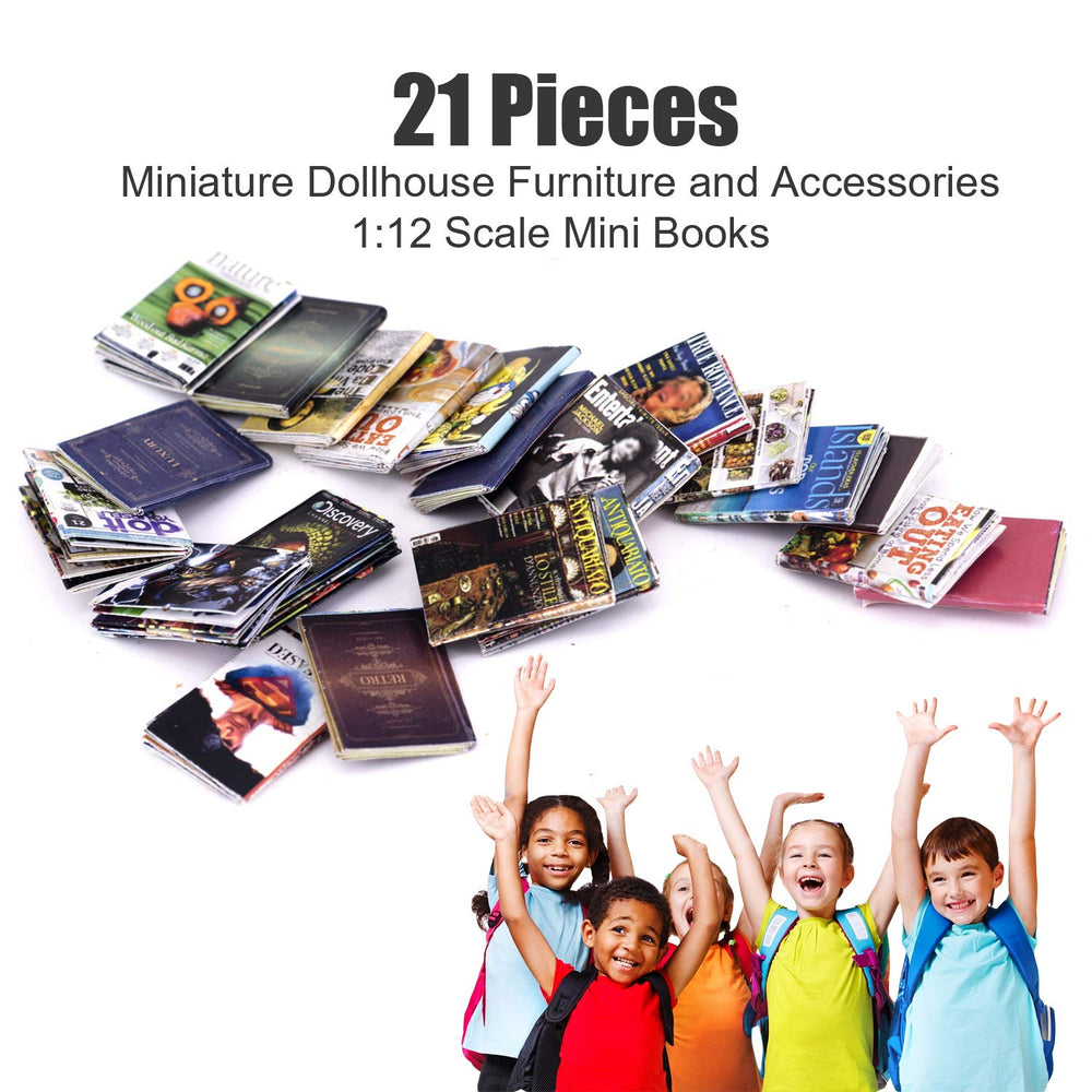 Lynkaye dollhouse miniature books open pages provide realistic tiny library detail.