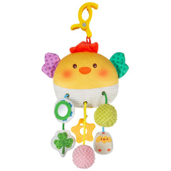 Lynncare car seat toy clip for easy attachment and engaging textures for early grasping