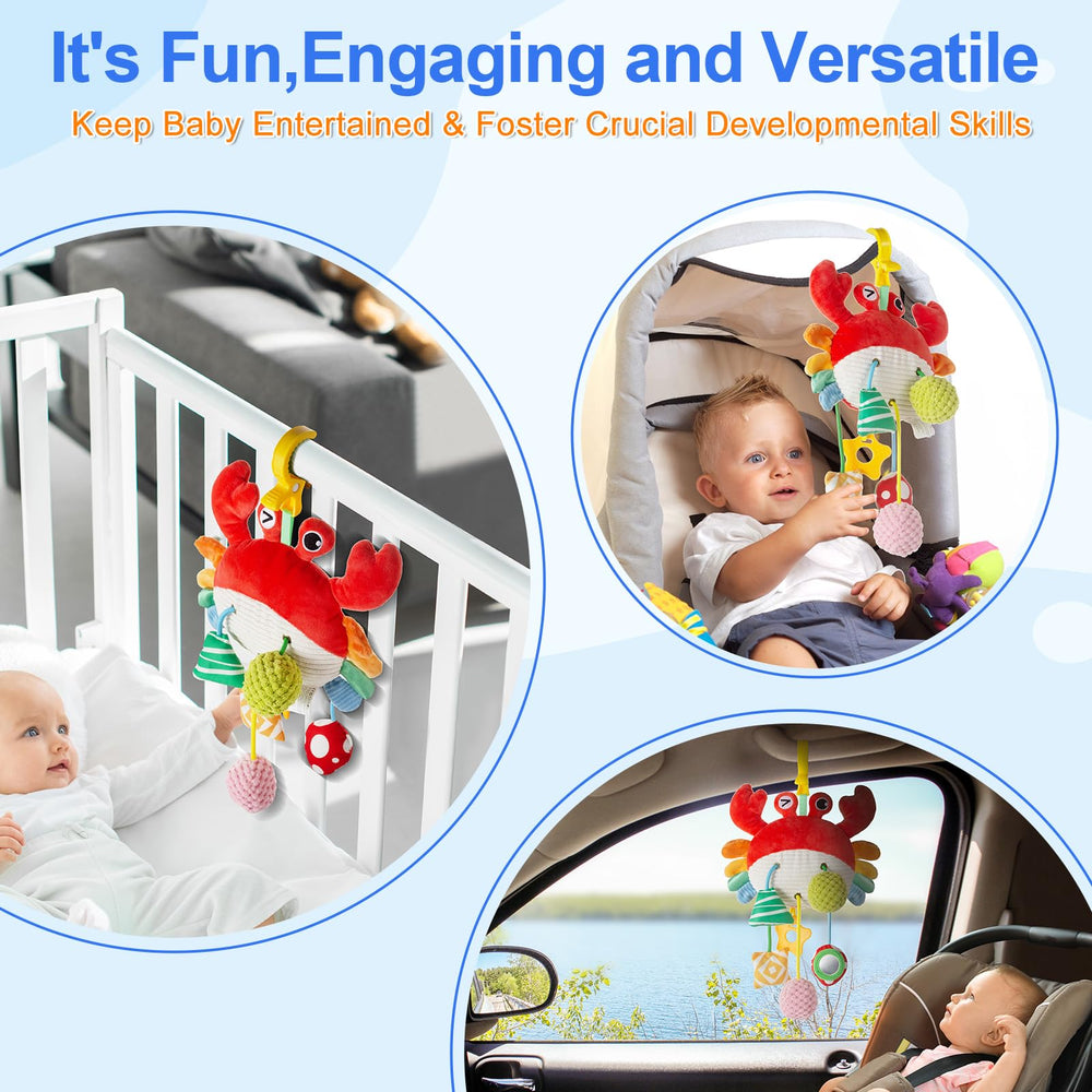 Lynncare car seat toy hanging accessories with shapes and textures