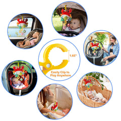 Lynncare car seat toy soft sensory fabric for comforting touch