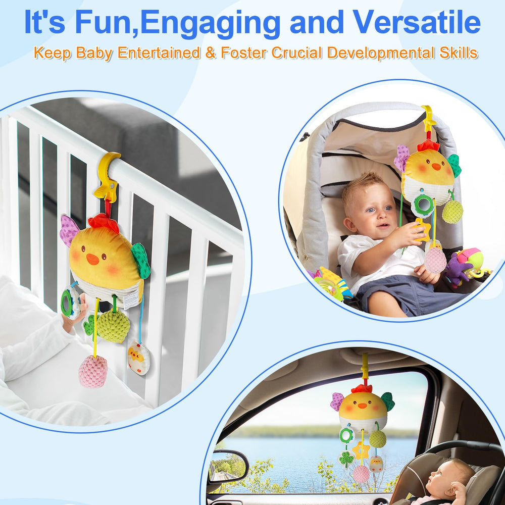 Lynncare hanging accessories with colorful shapes to stimulate visuals and touch