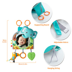 Lynncare rear-facing car mirror helps monitor baby while keeping them entertained.