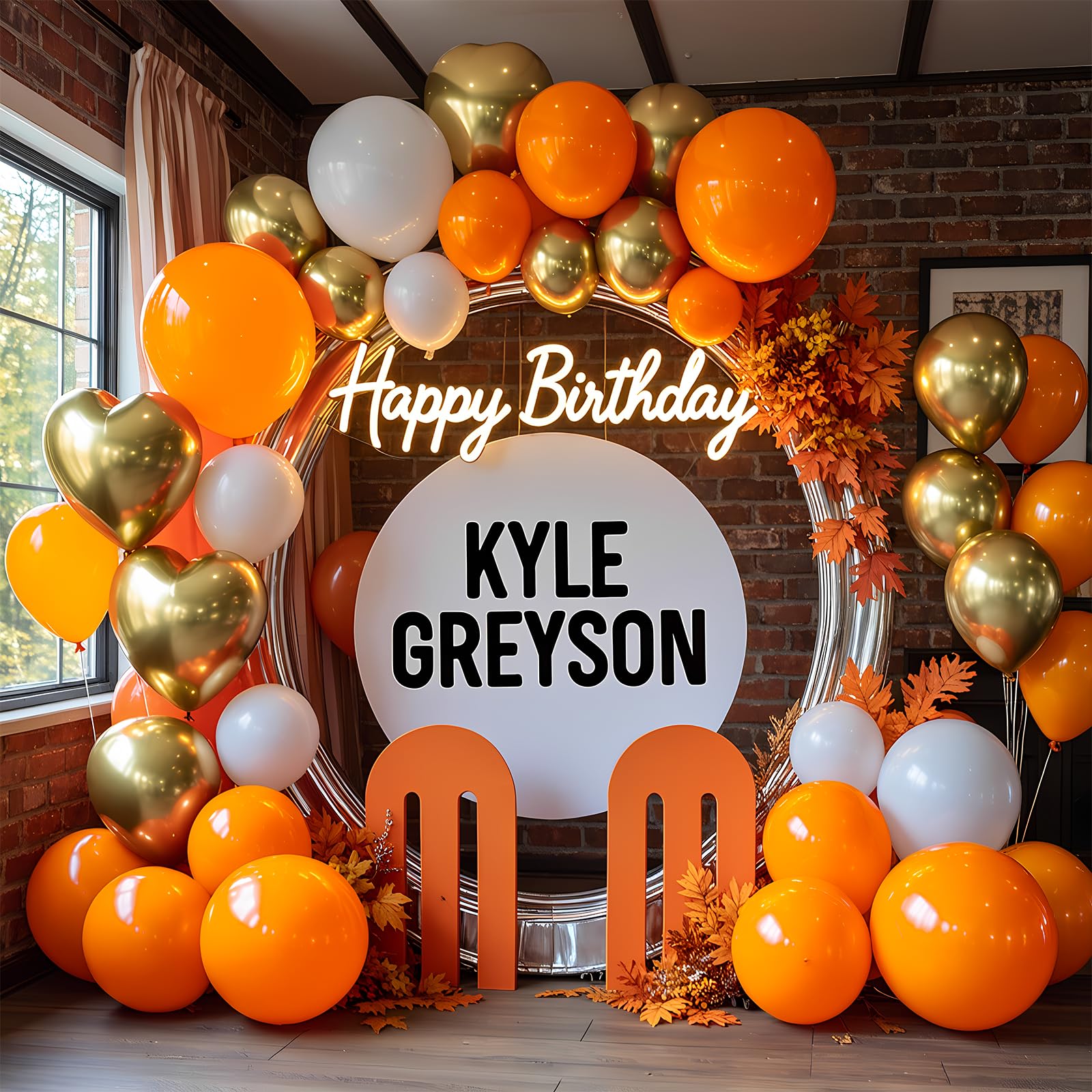 LYNSP orange balloons can float with helium or cling to walls