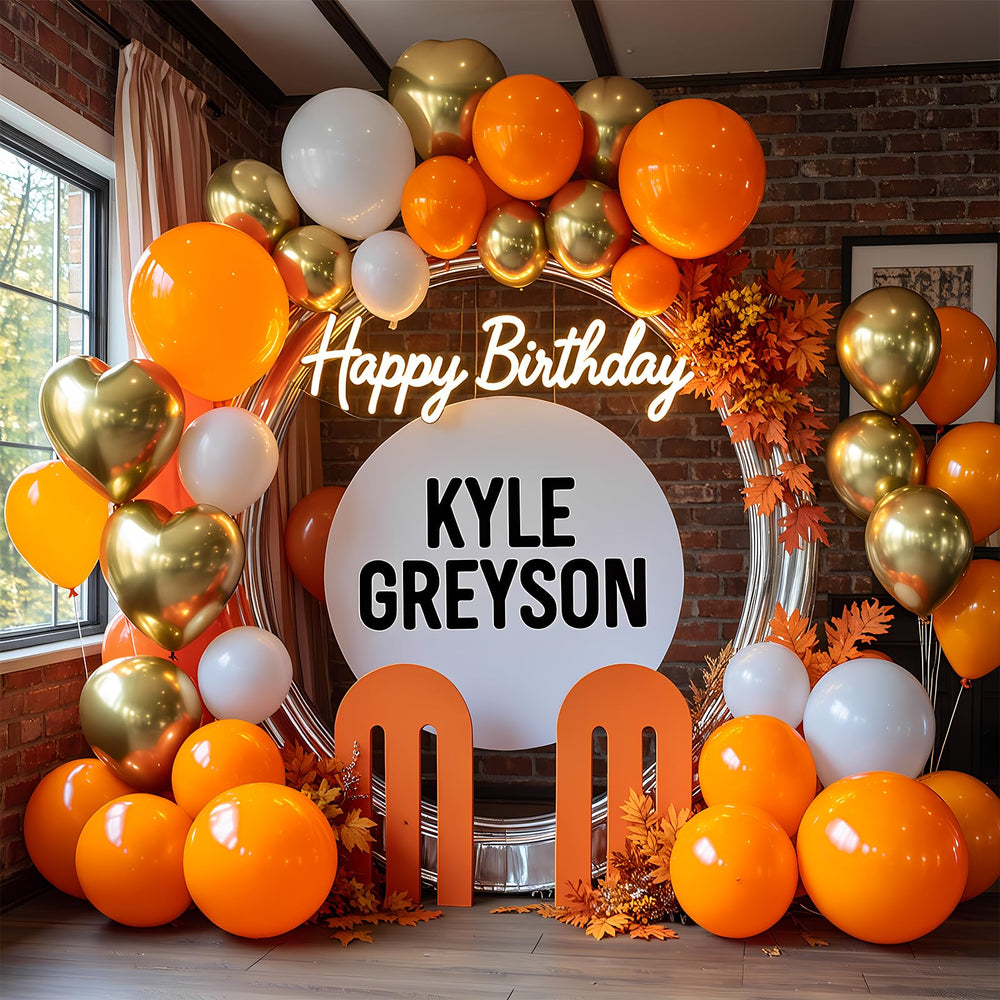 LYNSP orange balloons can float with helium or cling to walls