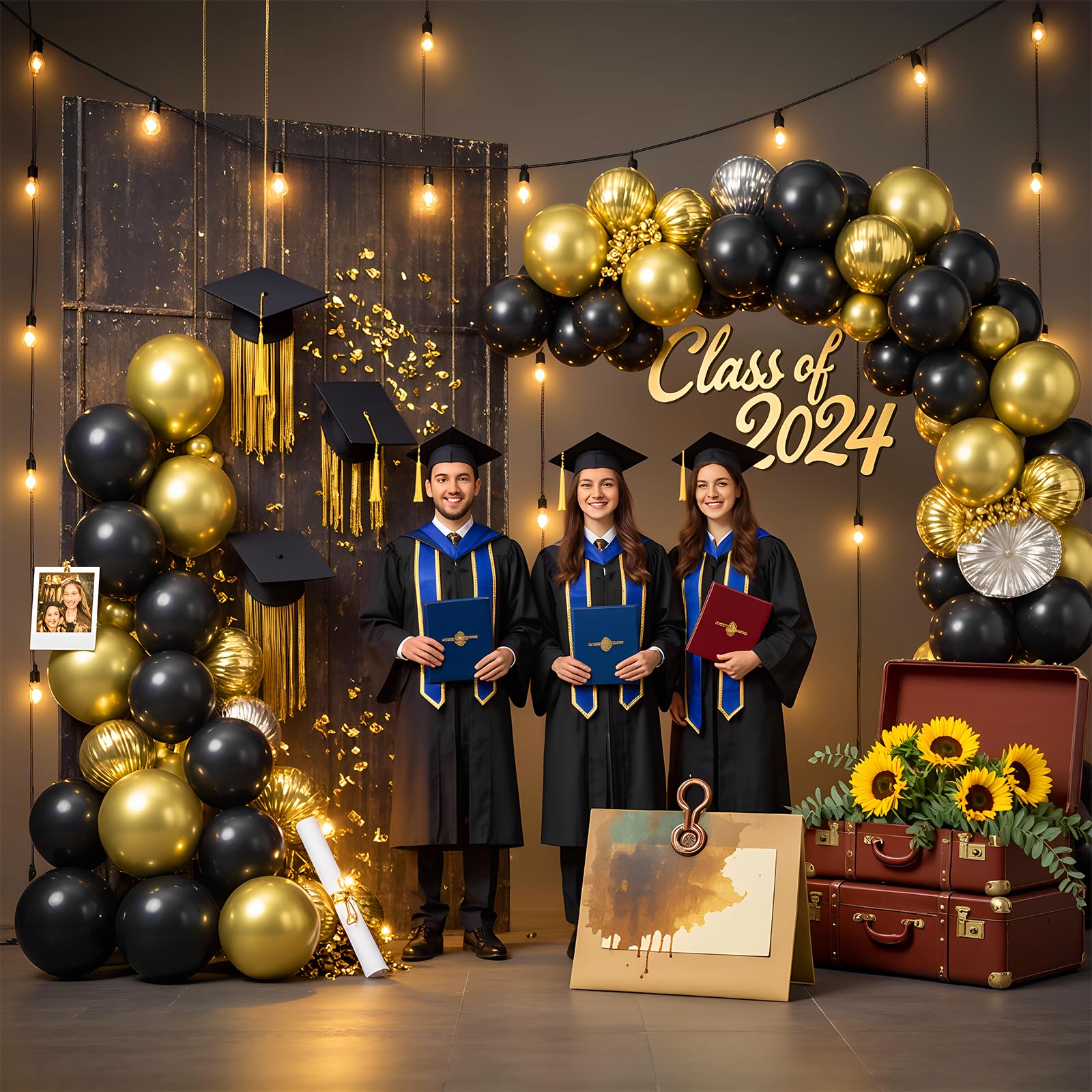 LYNSP balloons arranged into an arch for a dramatic party backdrop