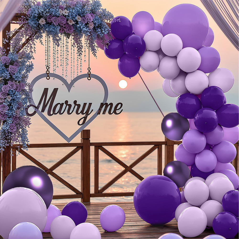 LYNSP metallic purple 12inch balloons shine under event lighting