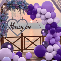 LYNSP metallic purple 12inch balloons shine under event lighting