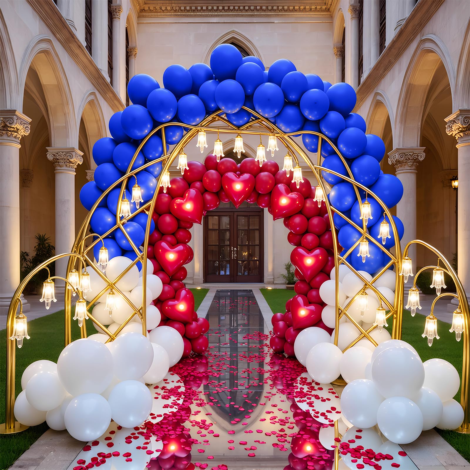LYNSP royal blue balloon set with ribbons for quick wall or ceiling decor.