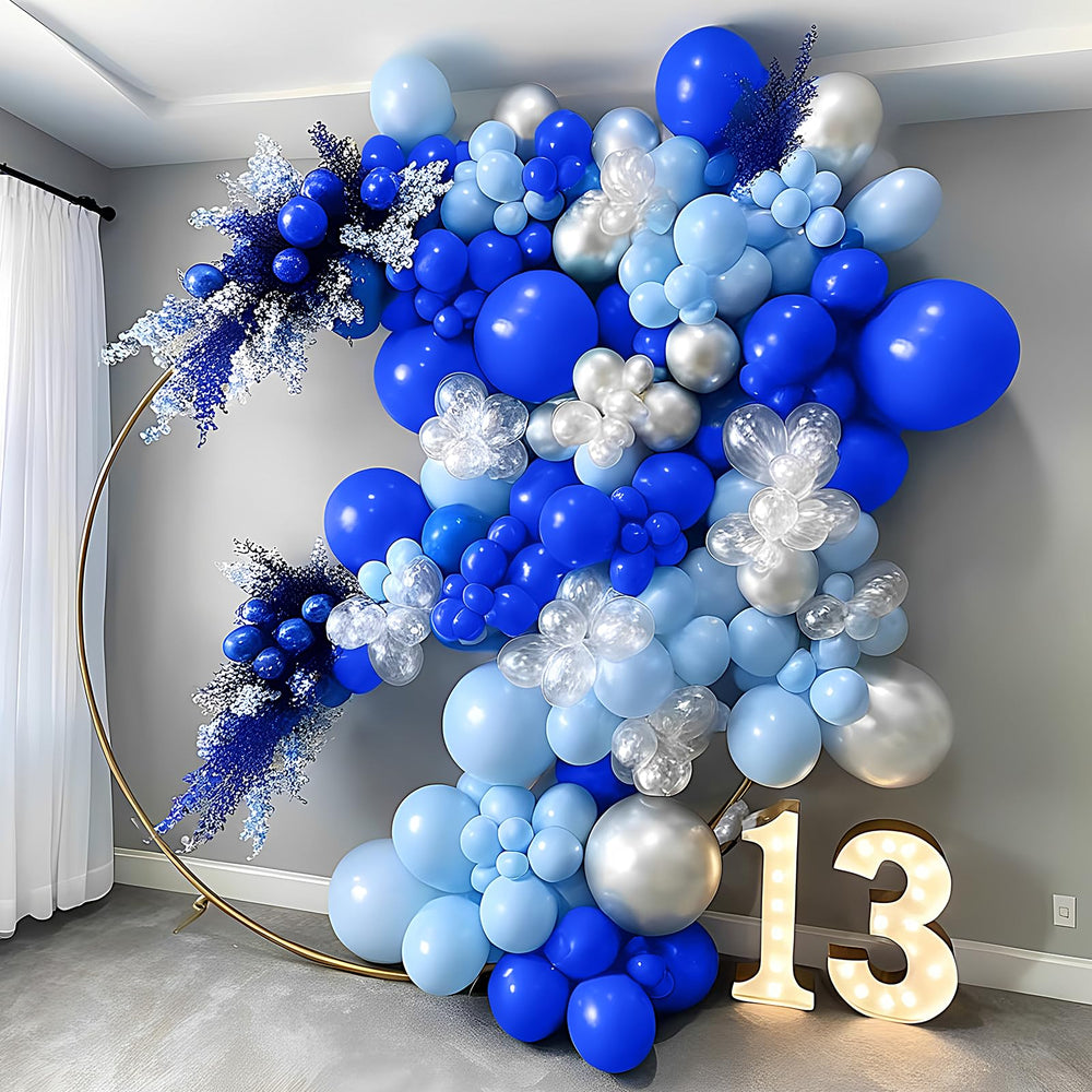 LYNSP royal blue balloons add chic birthday party decorations.