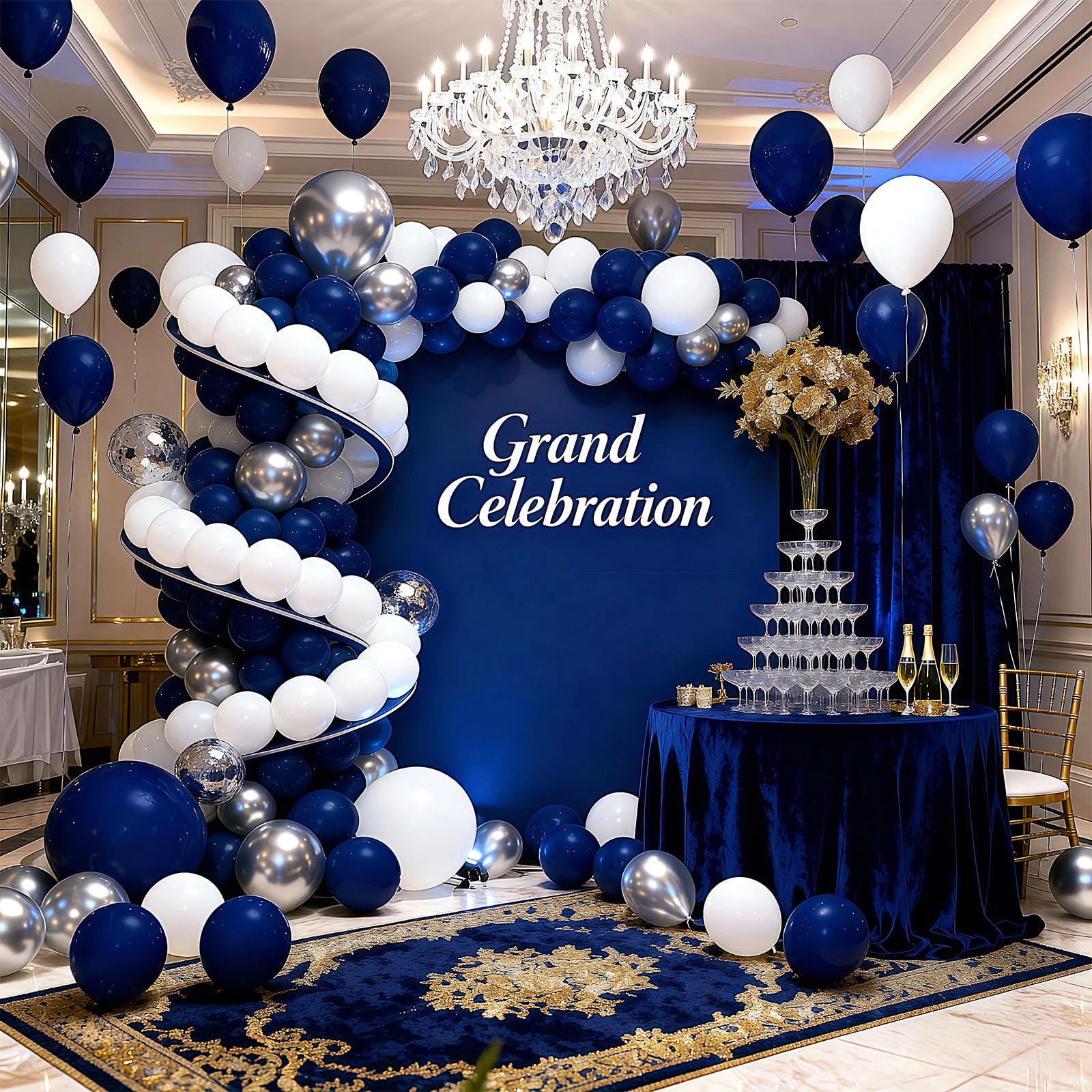 LYNSP silver metallic balloons with a shimmering accent for festive venues